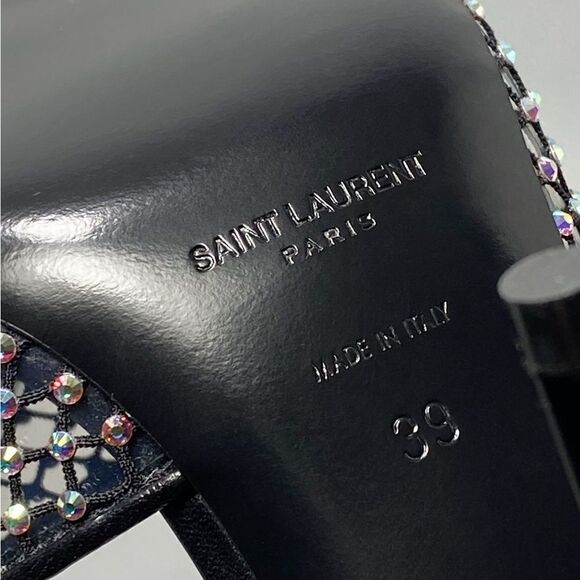 Saint Laurent Luz Mules In Mesh With Rhinestones size 39 - Picture 12 of 13